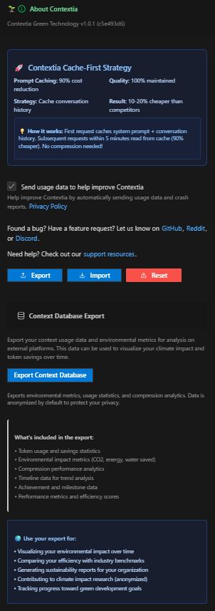 Contextia About and Cache Strategy
